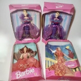 Collectible Barbie Doll Lot of 4 - Sparkle Beauty, Radiant in Red, Evening Enchantment- Never Used