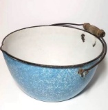 Vintage Large Graniteware Bowl with Handle