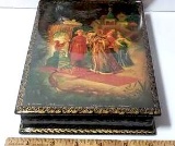 Highly Collectible Signed USSR Black Lacquer Hand Painted Box & BRADEX TIANEX Russian Plate