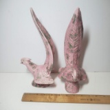 Vintage Mid Century Pink Bird Statues Set of 2