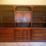 Large 3pc Wood Book Shelf Entertainment Unit, Distinctive Furniture By Stanley