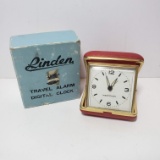 Vintage Linden Travel Alarm Clock in Original Box, Working