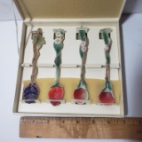Vintage Franz Collectible Teaspoons Set of 4