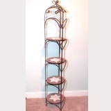 Tall Wrought Iron Tiled Tiered Shelf