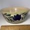 Vintage Floral & Ribbed Pottery Bowl Made in Japan