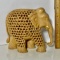 Hand Carved Wooden Mother Elephant with Baby Inside