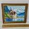 Original Framed Painting of Castle of Chillen Lake Geneva Switzerland