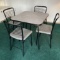 1958 5 Pc Cosco Card Table with 4 Fashion Fold Chairs