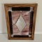 Framed Stained Glass Wall Hanging with Etched Center