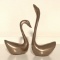 Pair of Small Brass Swan Figurines