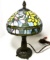 Small Table Lamp with Stained Glass Style Shade