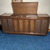Vintage General Electric Wooden Stereo Console Phonograph - Works