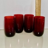4” Vintage Ruby Red Tumblers