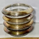 Set of 4 “Frank M. Whiting & Co” Sterling Silver & Glass Coasters
