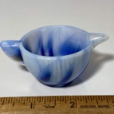 Blue & White Slag Glass Small Creamer