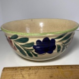 Vintage Floral & Ribbed Pottery Bowl Made in Japan