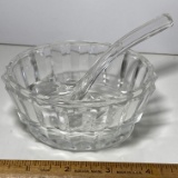 Glass Bowl with Glass Spoon