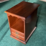 Bassett Side Table with Drawer & Attached Rear Magazine Holder