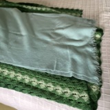 Hand Crocheted Vintage Throw & Baby Blue Throw