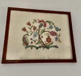 Vintage Hand Made Needle Work Framed Wall Hanging
