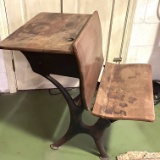 Antique Wood & Iron Children’s School House Desk