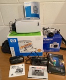 Lot of Electronics - Olympus, Nikon Cameras, Photo Paper & HP PhotoSmart 325 Compact Photo Printer
