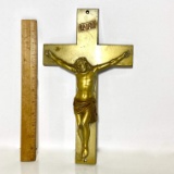 Vintage Heavy Brass Finish Crucifix