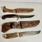 Pair of Vintage Knives with Leather Sheaths