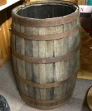 Large Vintage Wooden Barrel
