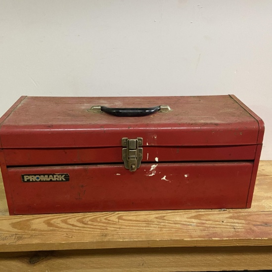 Metal ProMark Toolbox Full of Misc Tools & Hardware