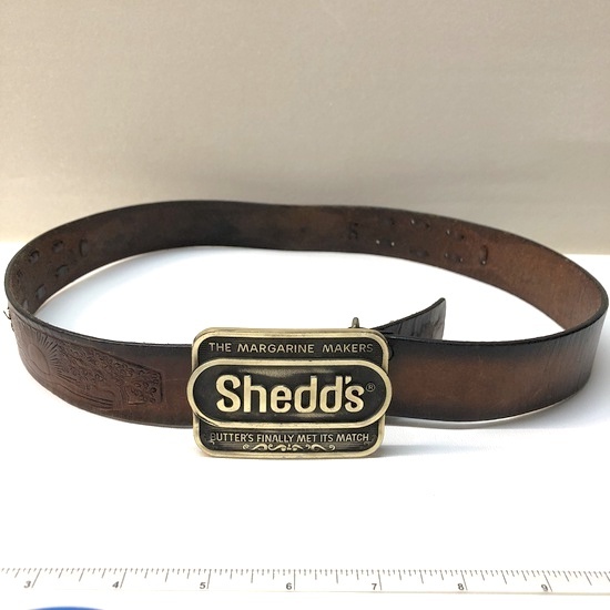 Shedds Spread Belt Buckle and Leather Belt