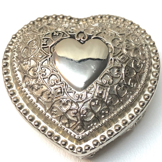 1960’s-70’s Silverplated Heart Dresser Box