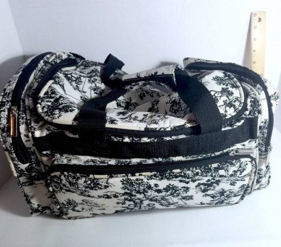 Black and White Colonial Print Duffel Bag