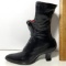 Ceramic Black Boot Match Holder with Red Interior