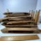 Large Lot of Antique Wooden Weaving Shuttles & Antique Textile Bobbins