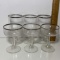 Vintage 6pc Stemware with Silver Edges