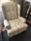 Floral Wingback Chair with Queen Anne Legs