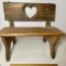 Adorable Wooden Bench with Carved Heart