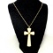 Large Cross Pendant on Long Gold Tone Chain by Avon