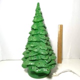 Vintage Ceramic Christmas Tree with Base & Bulb