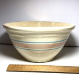 Large Watt Mixing Bowl with Blue & Pink Striped