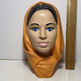 Hand Painted Ceramic Ladies Head