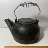 Cast Iron Tea Kettle with Metal Handle