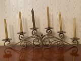 Speckled Brass 6 Candle Candelabra