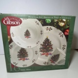 Gibson 16 pc Noel Morning Christmas Stoneware Set in Box