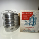 Vintage Aluminum Picnic Pack in Original Box