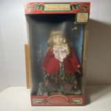 Porcelain Victorian Christmas Doll in Box