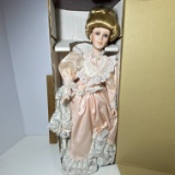 Decor & More “Blair” Porcelain Doll with Parasol & Box