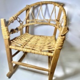 Vintage Woven Children’s Rocking Chair