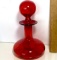 Pretty Ruby Red Hand Blown Glass Decanter with Stopper